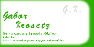 gabor krosetz business card